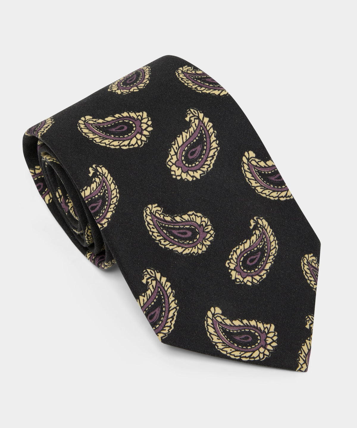 Todd Snyder Italian Silk Dark Paisley Tie - Black