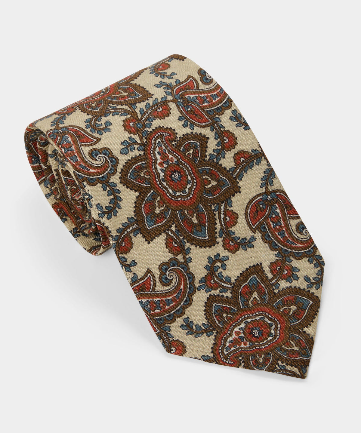 Todd Snyder Italian Linen Foulard Tie - Cream