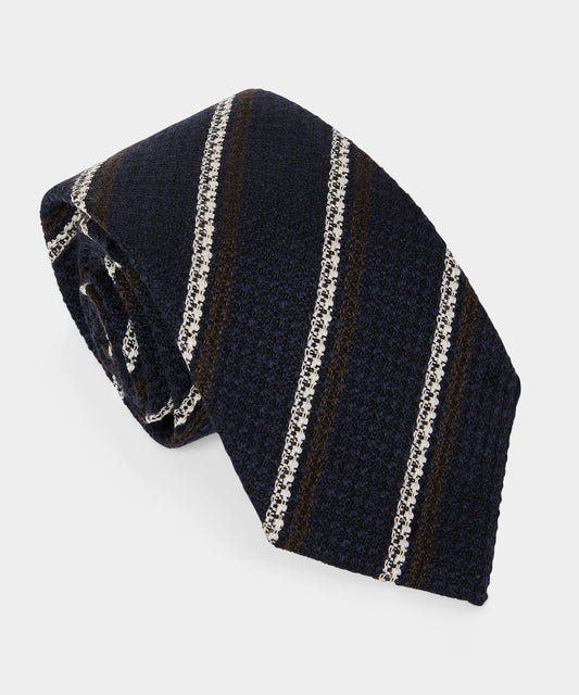 Todd Snyder Italian Wool Regimental Stripe Tie - Navy