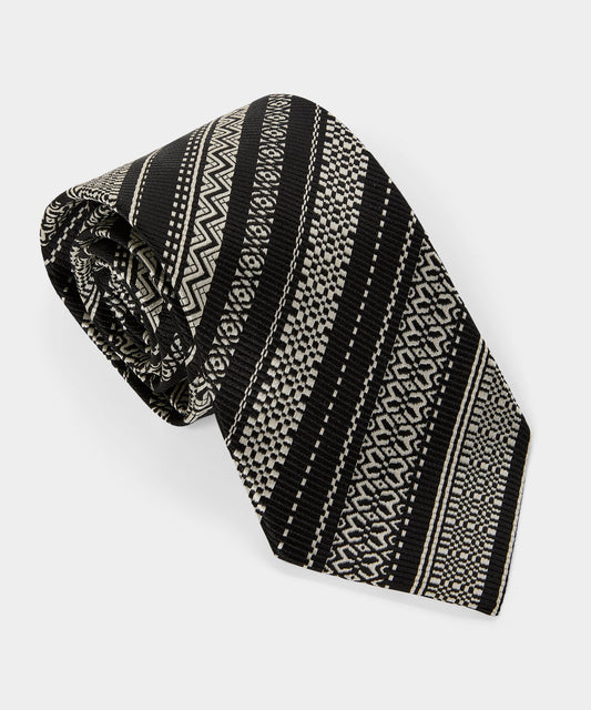 Todd Snyder Italian Silk Stripe Tie - Black