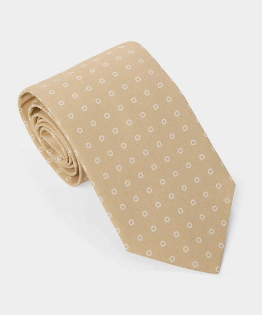 Todd Snyder Italian Cotton-Silk Dot Tie - Beige