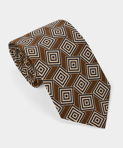 Todd Snyder Italian Silk Maze Tie - Light Brown