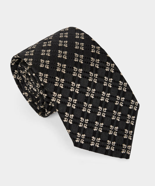 Todd Snyder Italian Silk-Wool Diamond Tie - Black