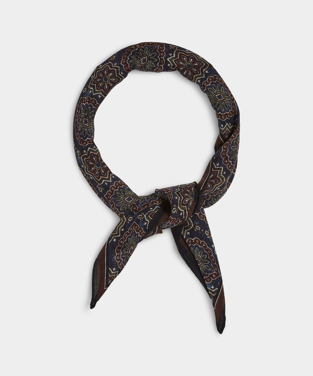 Todd Snyder Wool Medallion Neckerchief - Navy