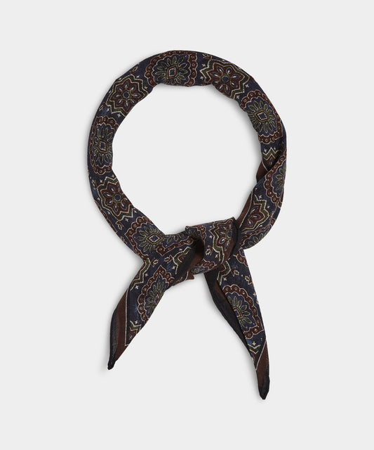 Todd Snyder Wool Medallion Neckerchief - Navy