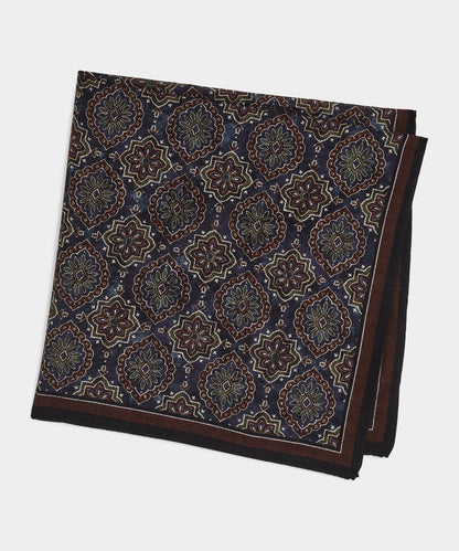 Todd Snyder Wool Medallion Neckerchief - Navy