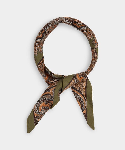 Todd Snyder Silk Paisley Neckerchief - Light Sage