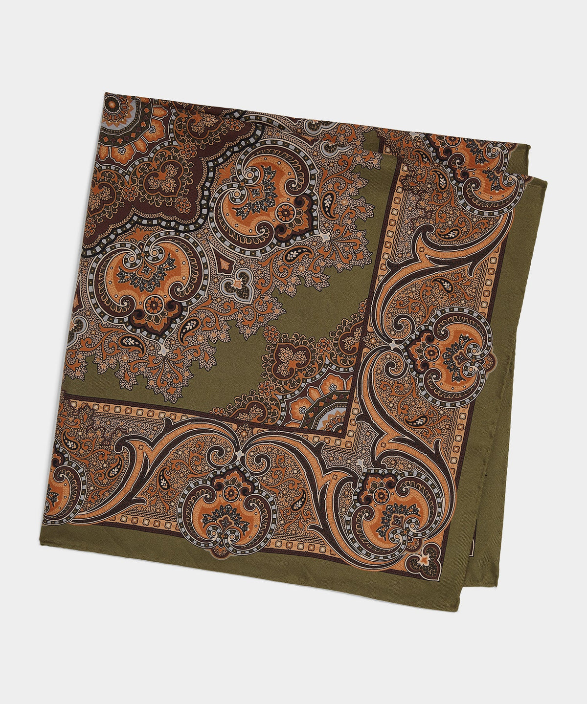 Todd Snyder Silk Paisley Neckerchief - Light Sage