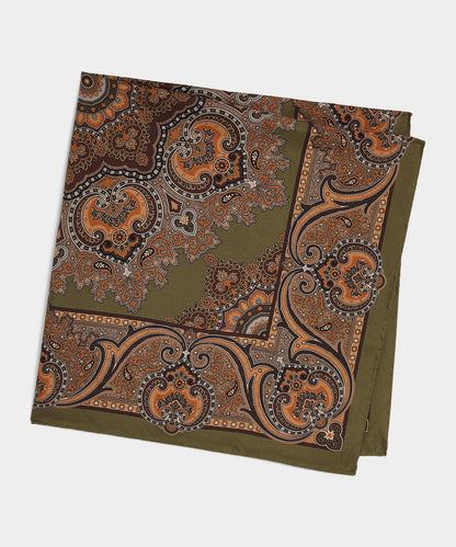Todd Snyder Silk Paisley Neckerchief - Light Sage