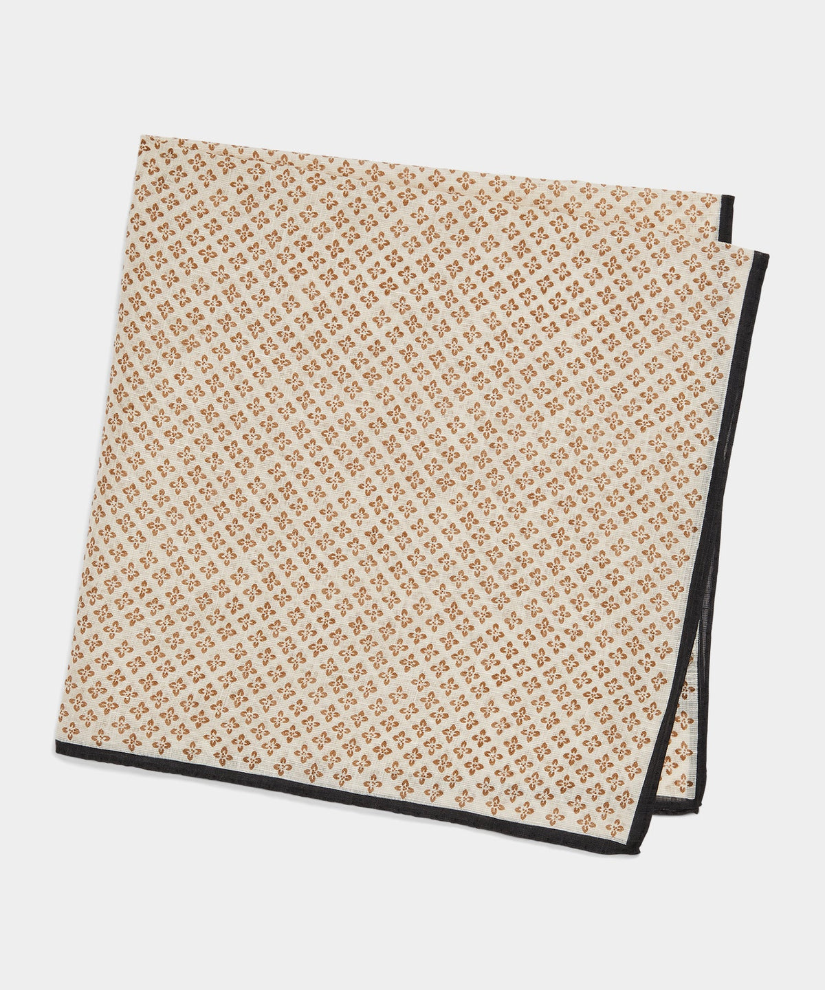 Todd Snyder Italian Iris Print Pocket Square - Beige