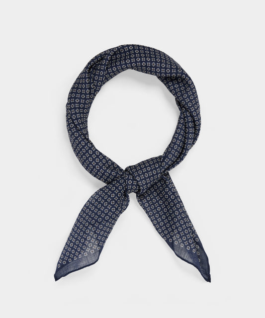 Todd Snyder Italian Micro Geo Neckerchief - Navy