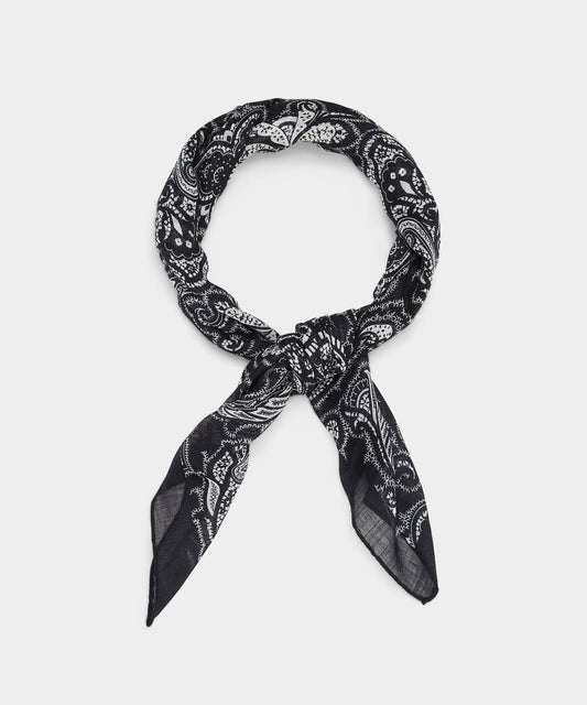 Todd Snyder Italian Wood Block Paisley Neckerchief - Black