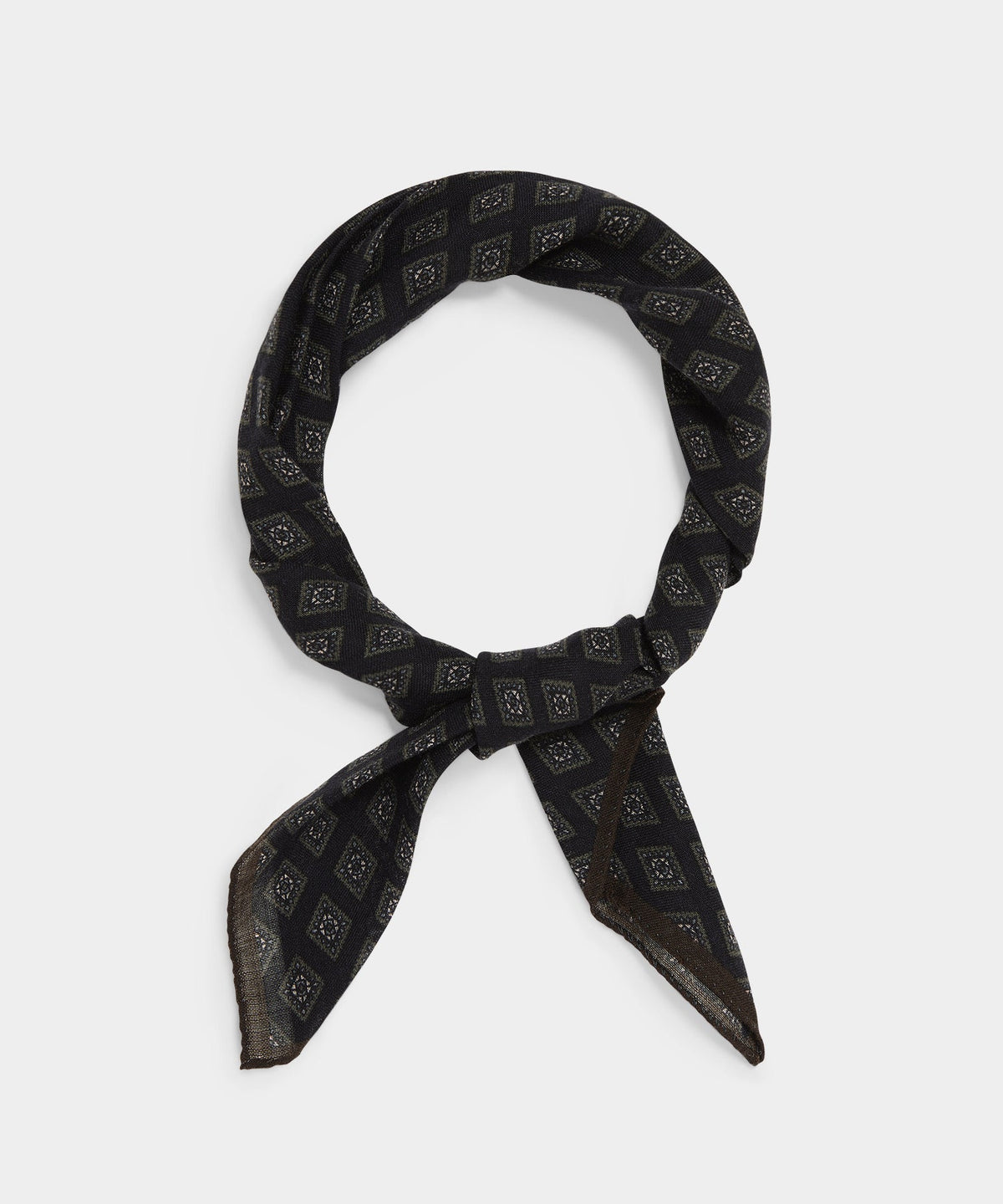 Todd Snyder Italian Wool Diamond Neckerchief - Black