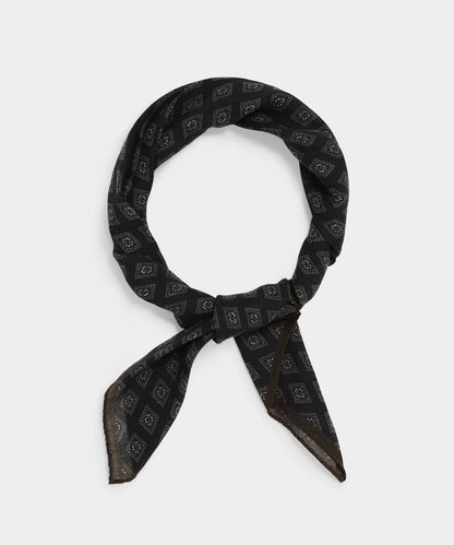 Todd Snyder Italian Wool Diamond Neckerchief - Black