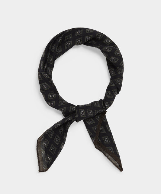 Todd Snyder Italian Wool Diamond Neckerchief - Black