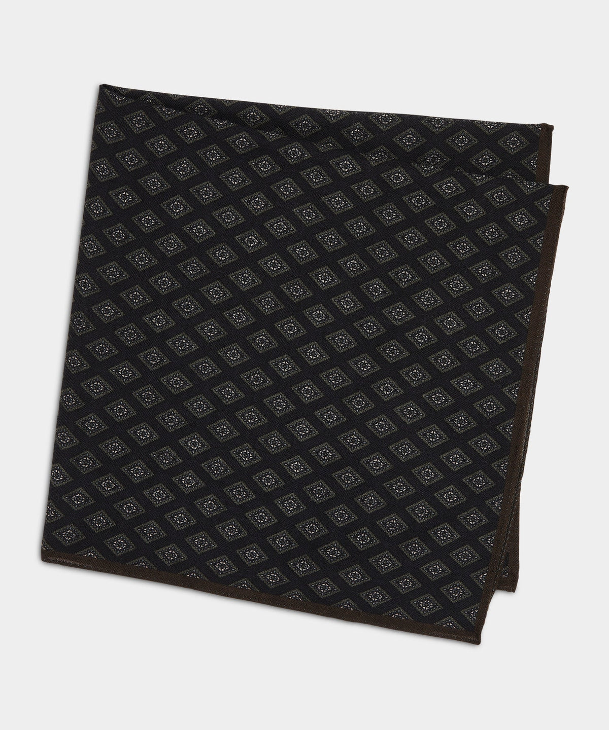 Todd Snyder Italian Wool Diamond Neckerchief - Black