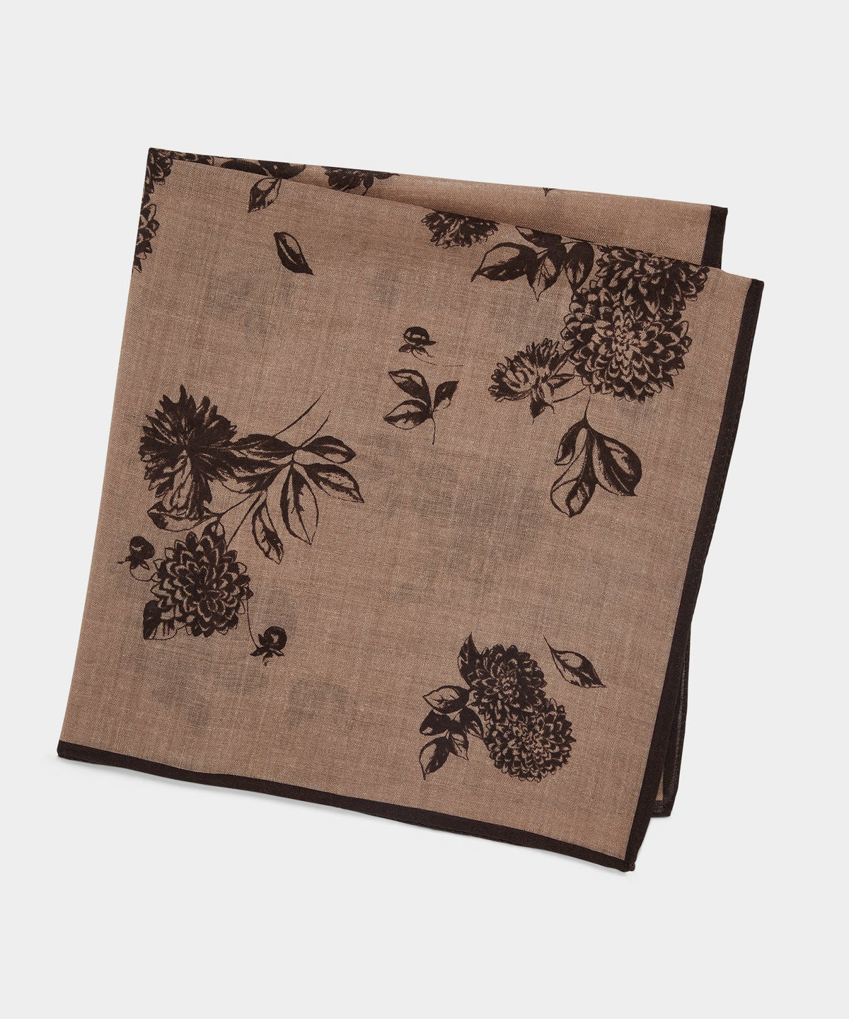Todd Snyder Italian Wool Floral Neckerchief - Taupe