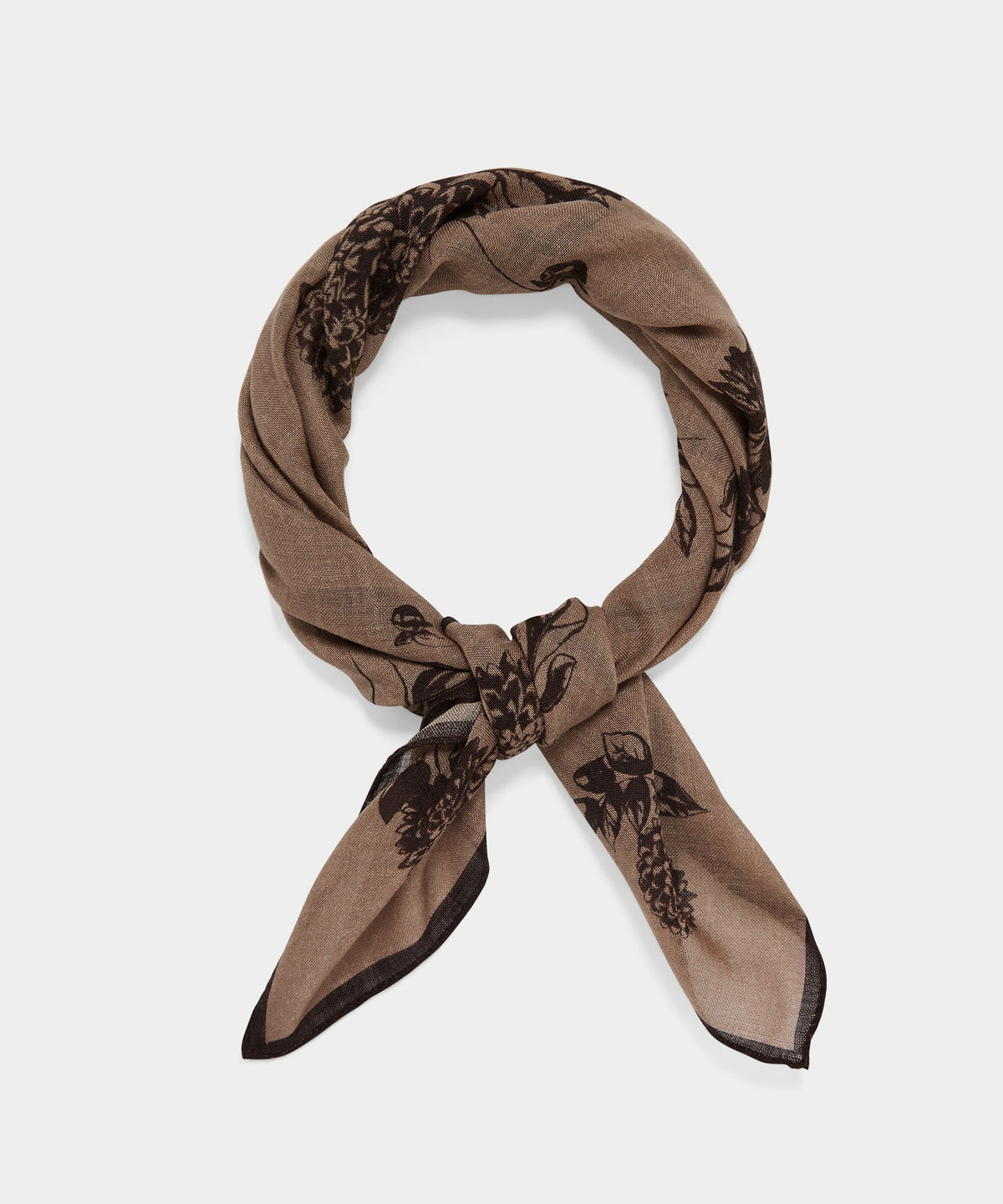 Todd Snyder Italian Wool Floral Neckerchief - Taupe