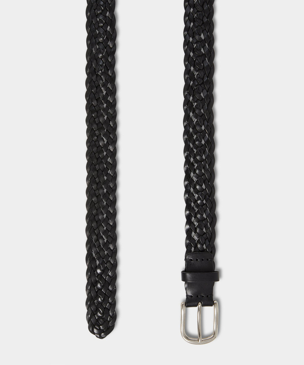 Todd Snyder Italian Leather Braided Belt - Black