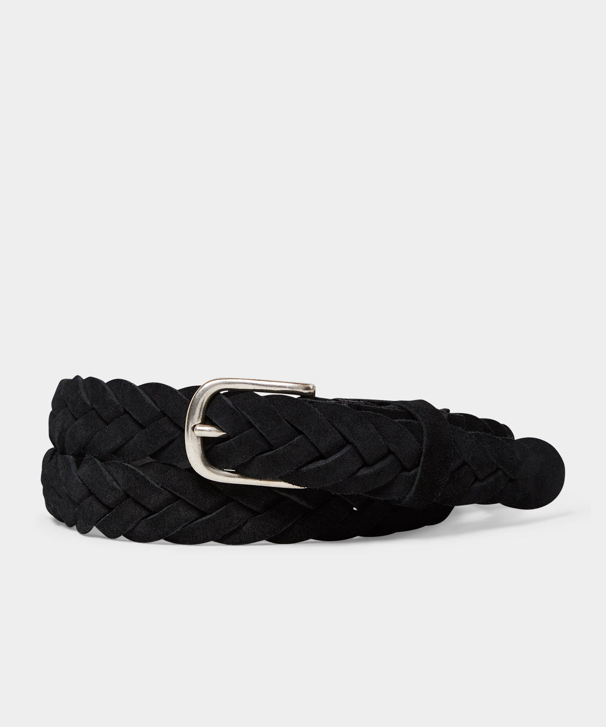 Todd Snyder Italian Suede Braided Belt - Black