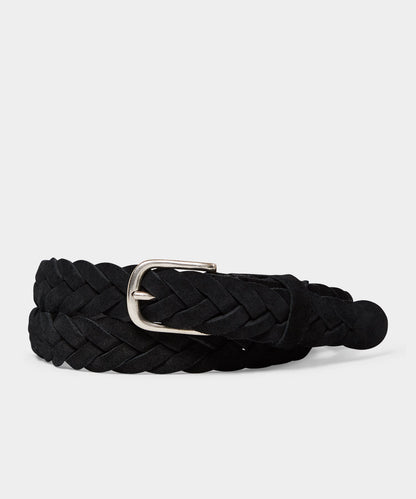 Todd Snyder Italian Suede Braided Belt - Black