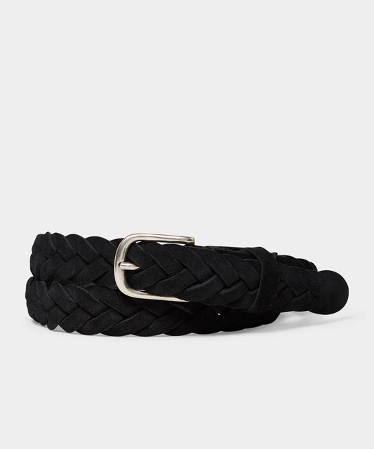 Todd Snyder Italian Suede Braided Belt - Black