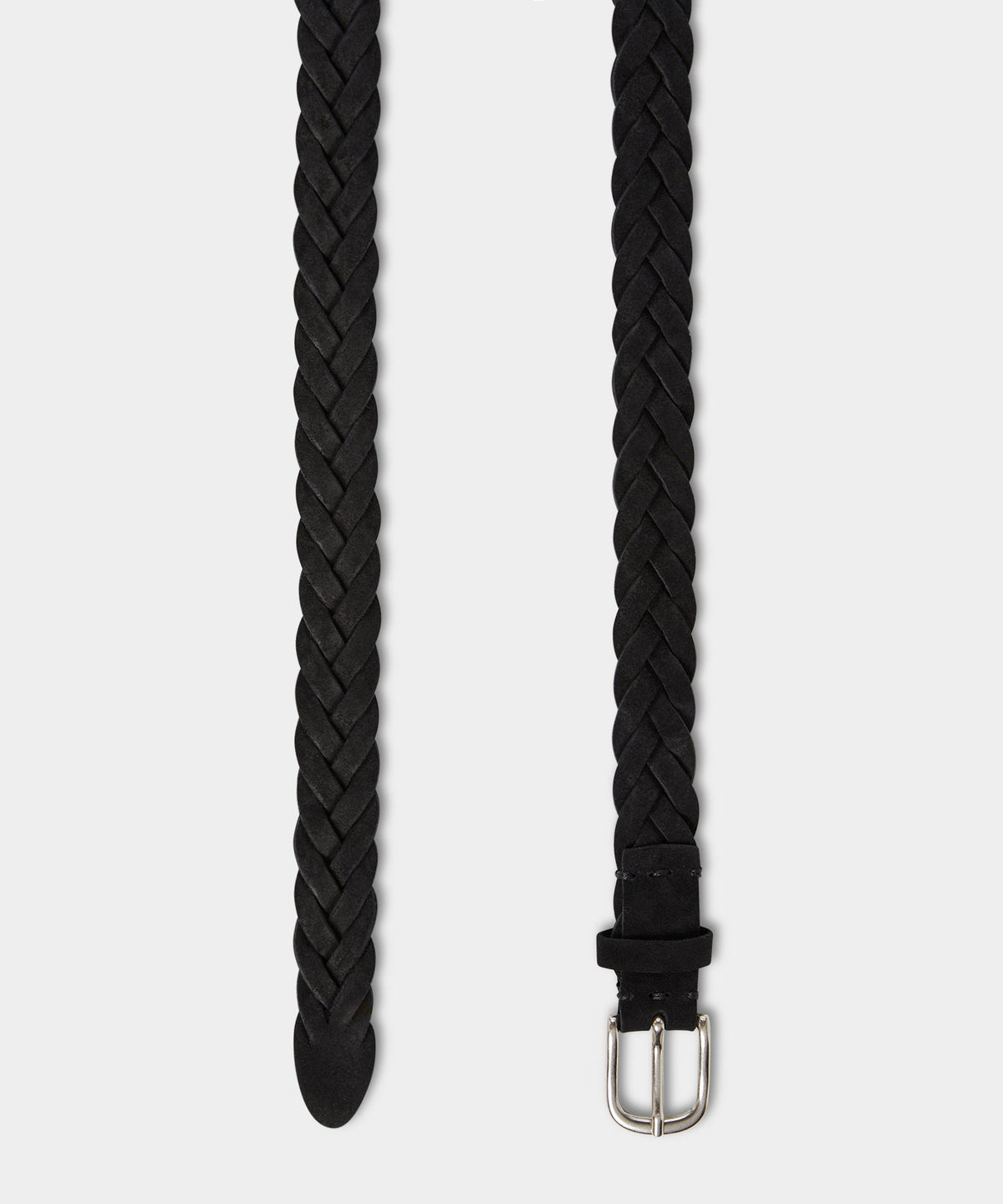 Todd Snyder Italian Suede Braided Belt - Black