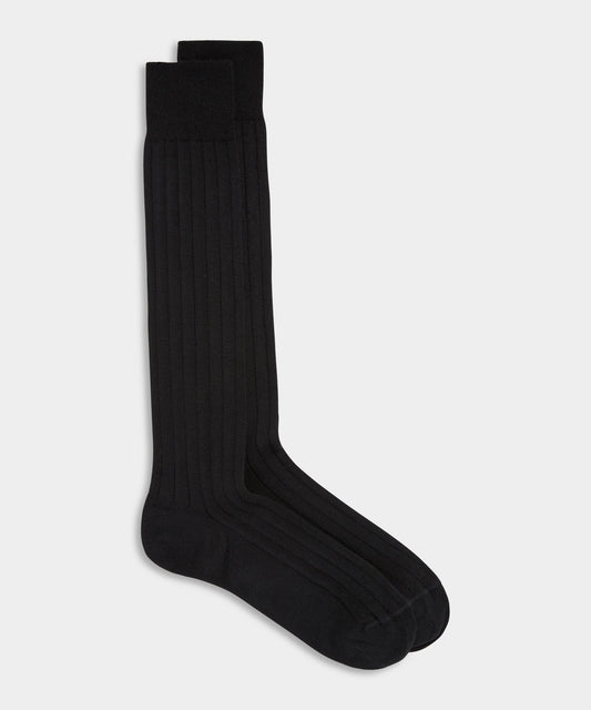Todd Snyder Cotton Dress Sock - Black