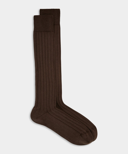 Todd Snyder Cotton Dress Sock - Brown