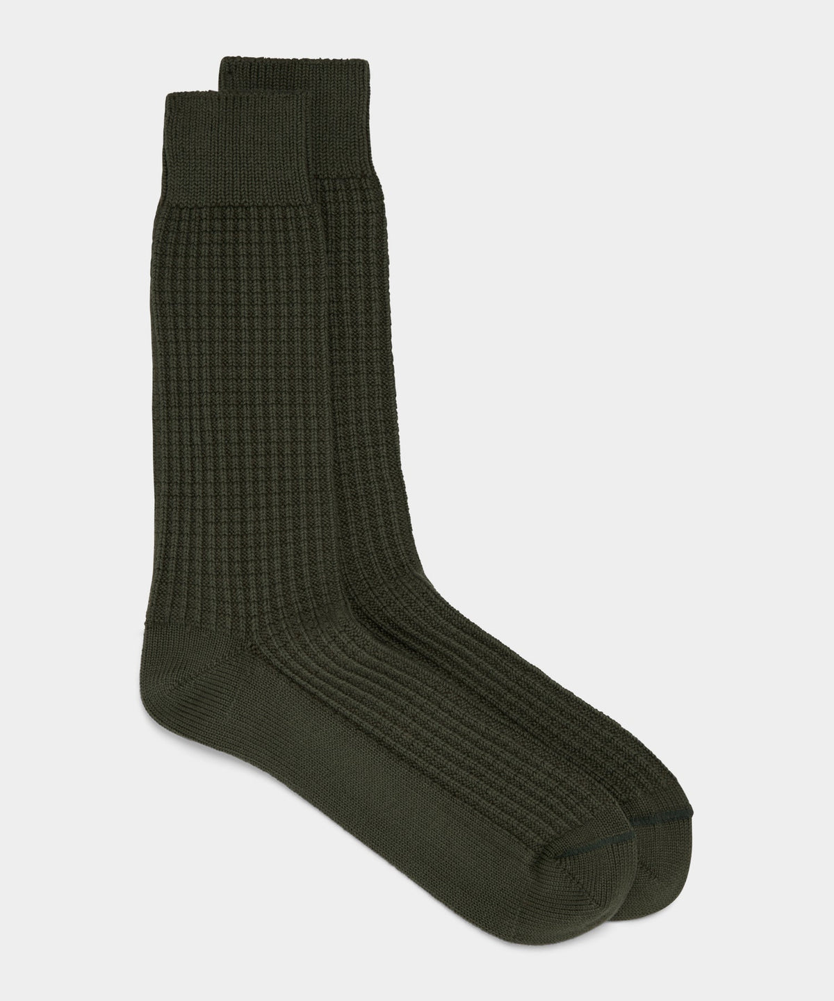 Todd Snyder Cotton Waffle Sock - Forest Green