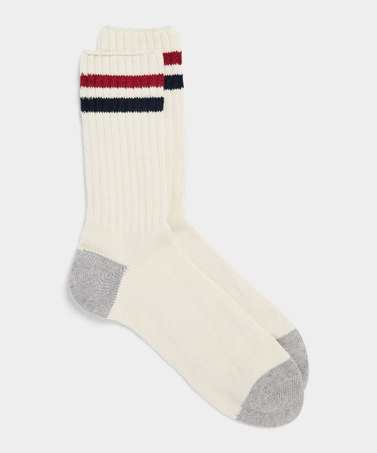 Todd Snyder Cotton Athletic Crew Sock - Red