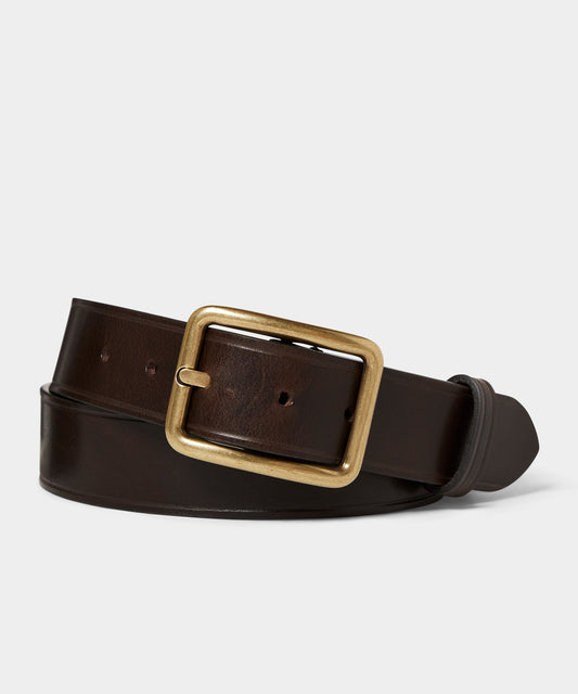 Todd Snyder Italian Wide Leather Belt - Brown