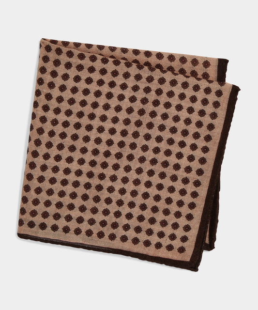 Todd Snyder Italian Wool Floral Pocket Square - Cream