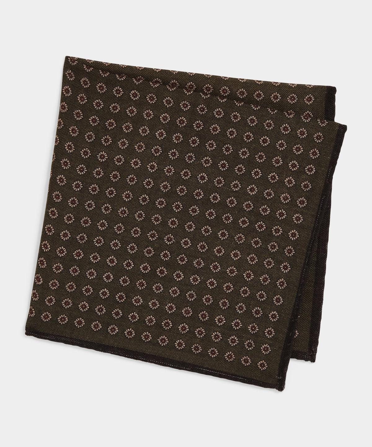 Todd Snyder Italian Wool Floral Pocket Square - Green