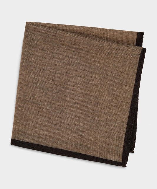 Todd Snyder Italian Tipped Wool Pocket Square - Taupe