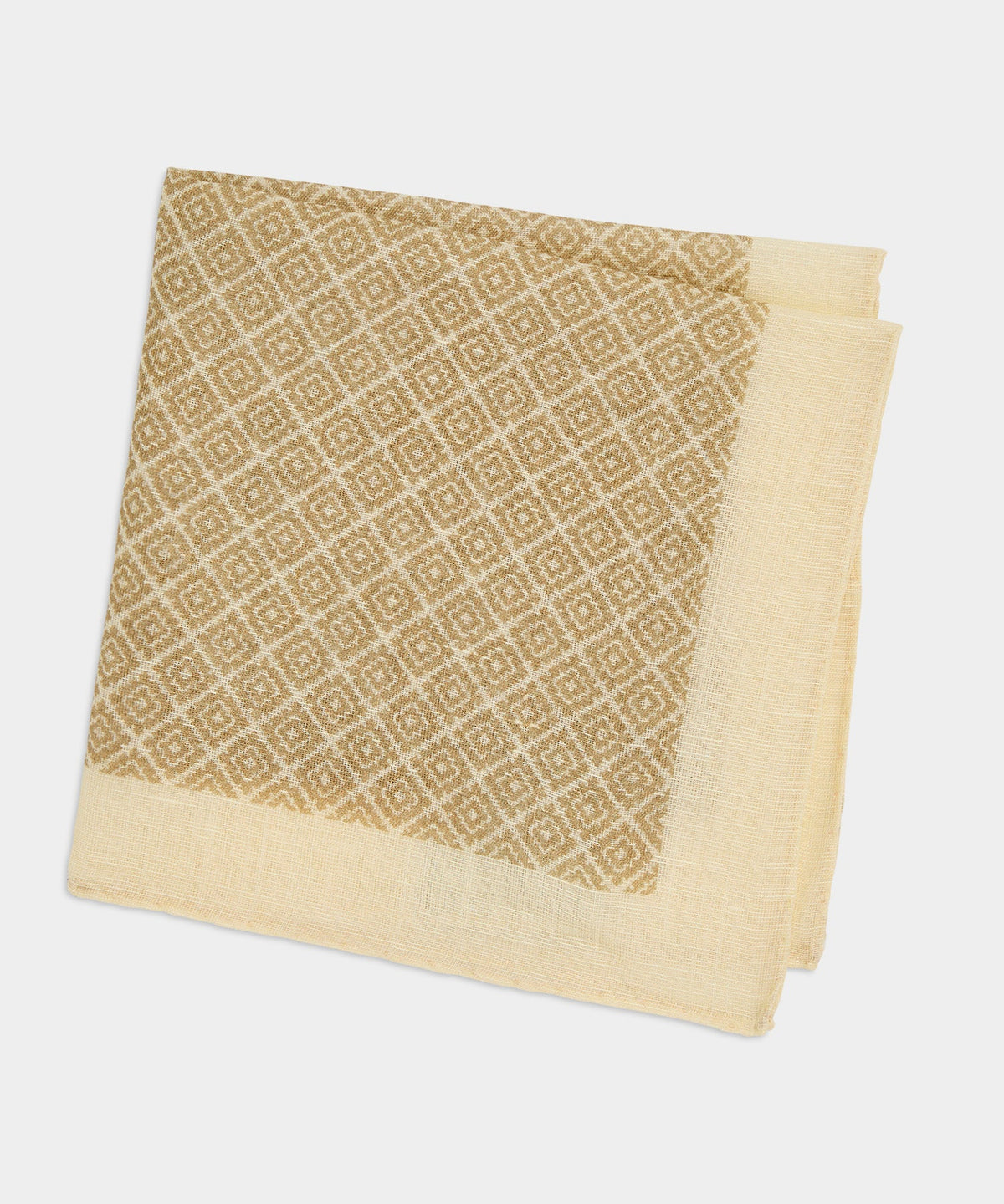 Todd Snyder Italian Geo Pocket Square - Cream