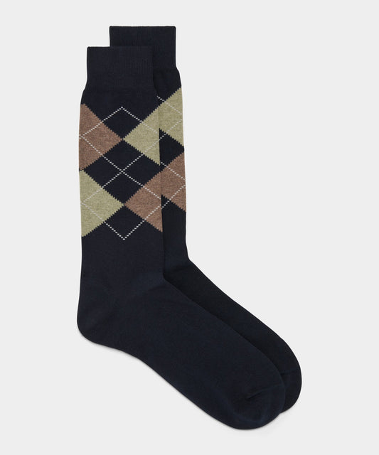 Todd Snyder Argyle Dress Sock - Navy
