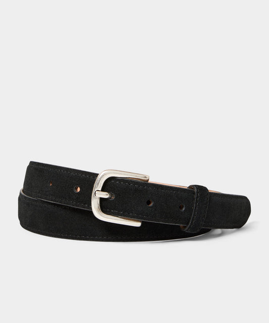 Todd Snyder Italian Suede Dress Belt - Black