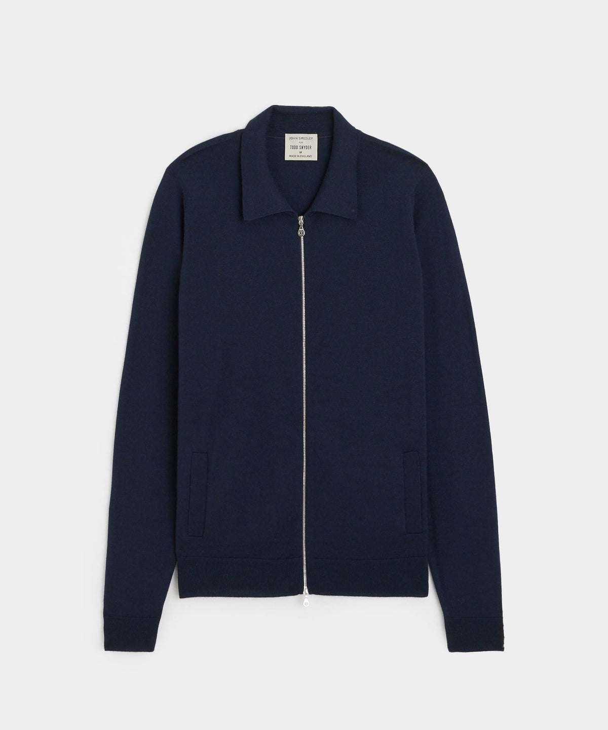 Todd Snyder John Smedley Alston Merino Wool Zip-Up - Midnight