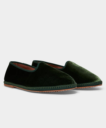 Todd Snyder Miez Velvet Friulana Slip-On Loafer - Olive
