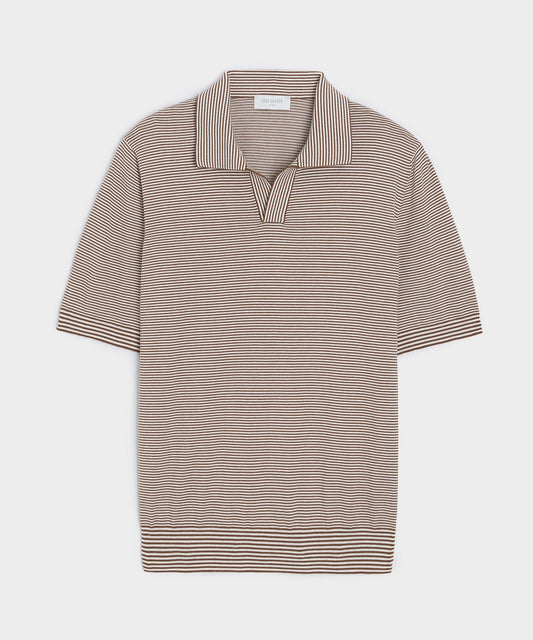 Todd Snyder Italian Cotton Montauk Sweater Polo - Brown