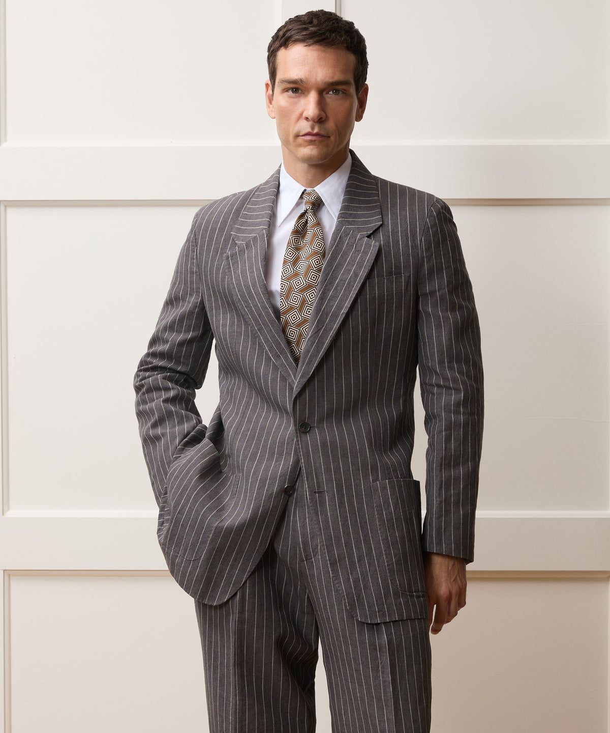 Todd Snyder Italian Linen-Cotton Single-Breasted Wythe Jacket - Pepper