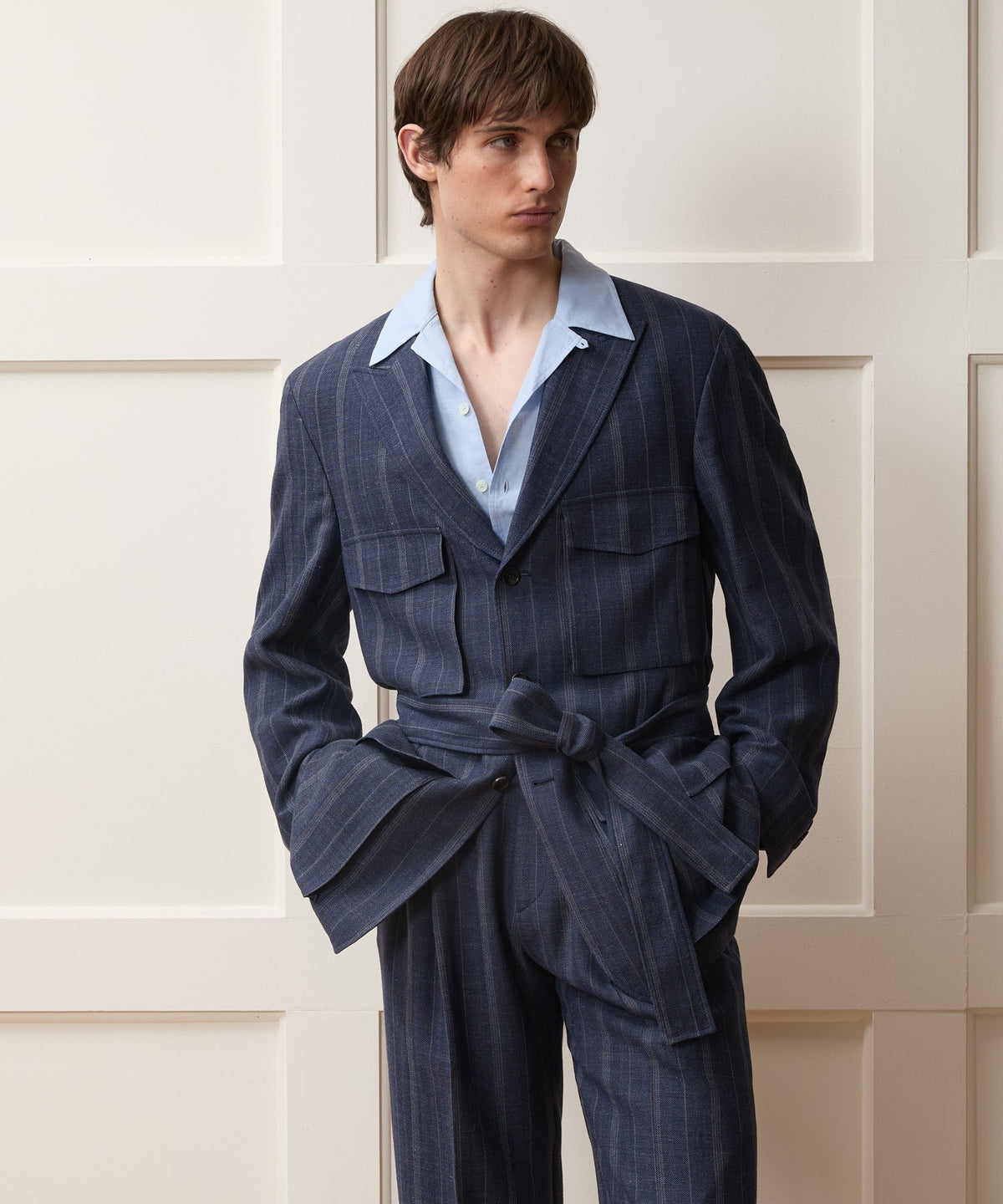 Todd Snyder Italian Wool-Linen Cartographer's Jacket - Blue Ink
