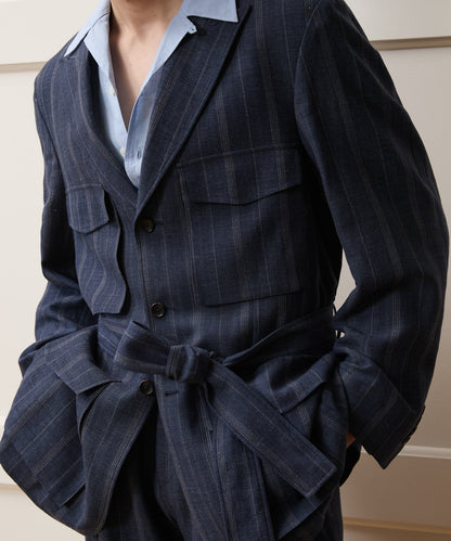 Todd Snyder Italian Wool-Linen Cartographer's Jacket - Blue Ink