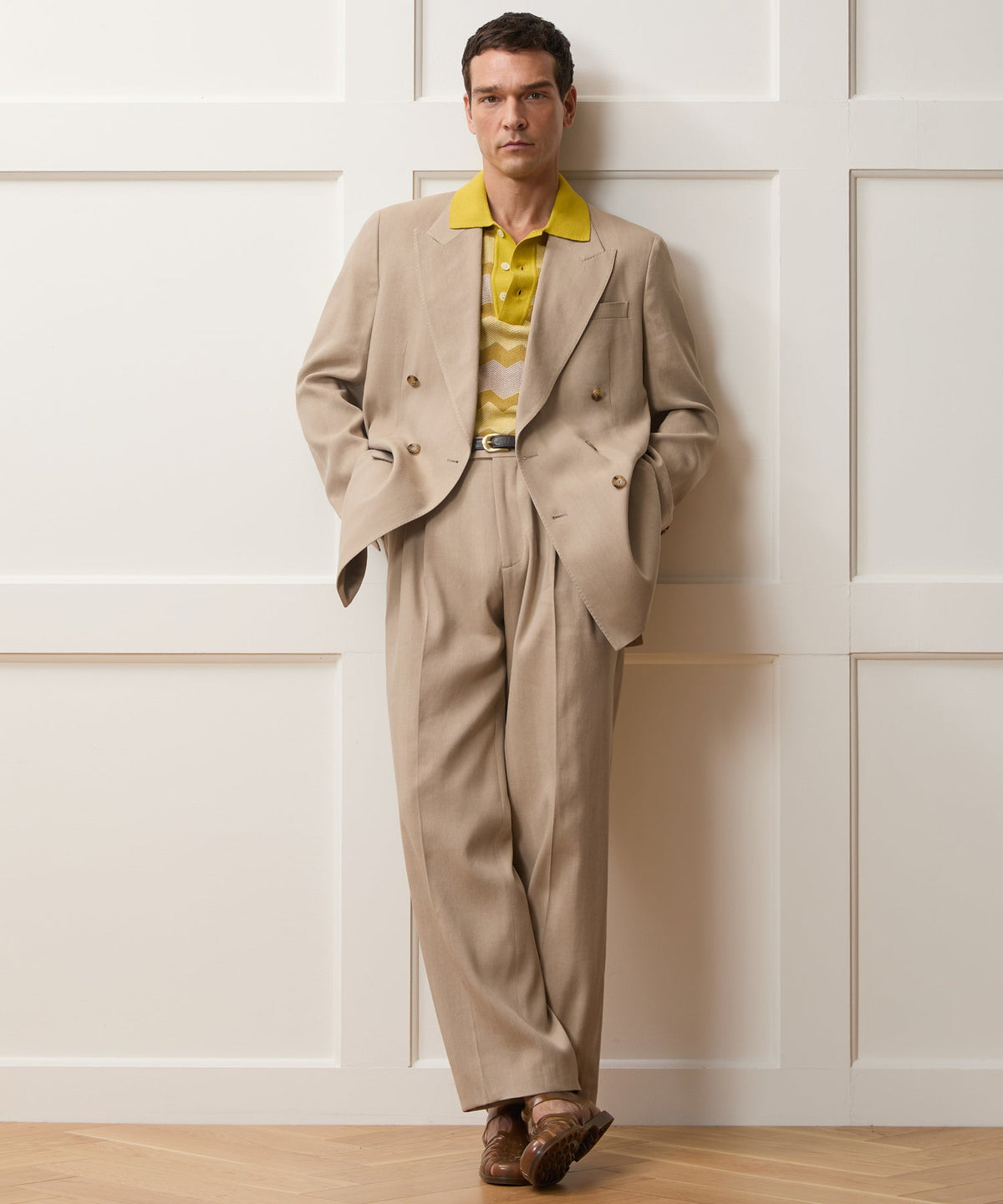 Todd Snyder Italian Linen-Silk Herringbone Wythe Jacket - Beige