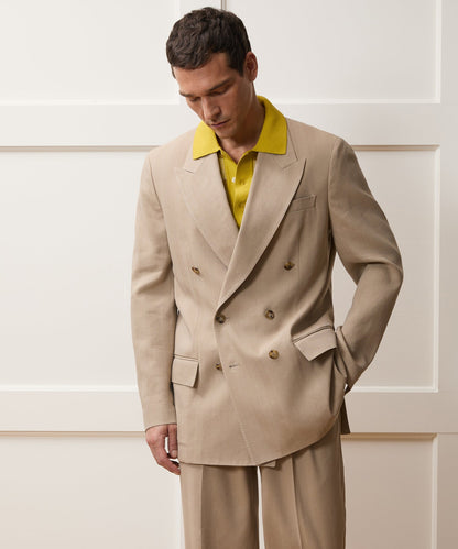 Todd Snyder Italian Linen-Silk Herringbone Wythe Jacket - Beige