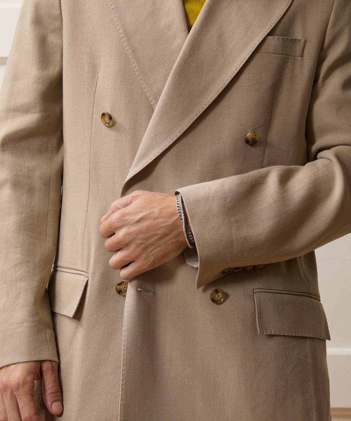 Todd Snyder Italian Linen-Silk Herringbone Wythe Jacket - Beige