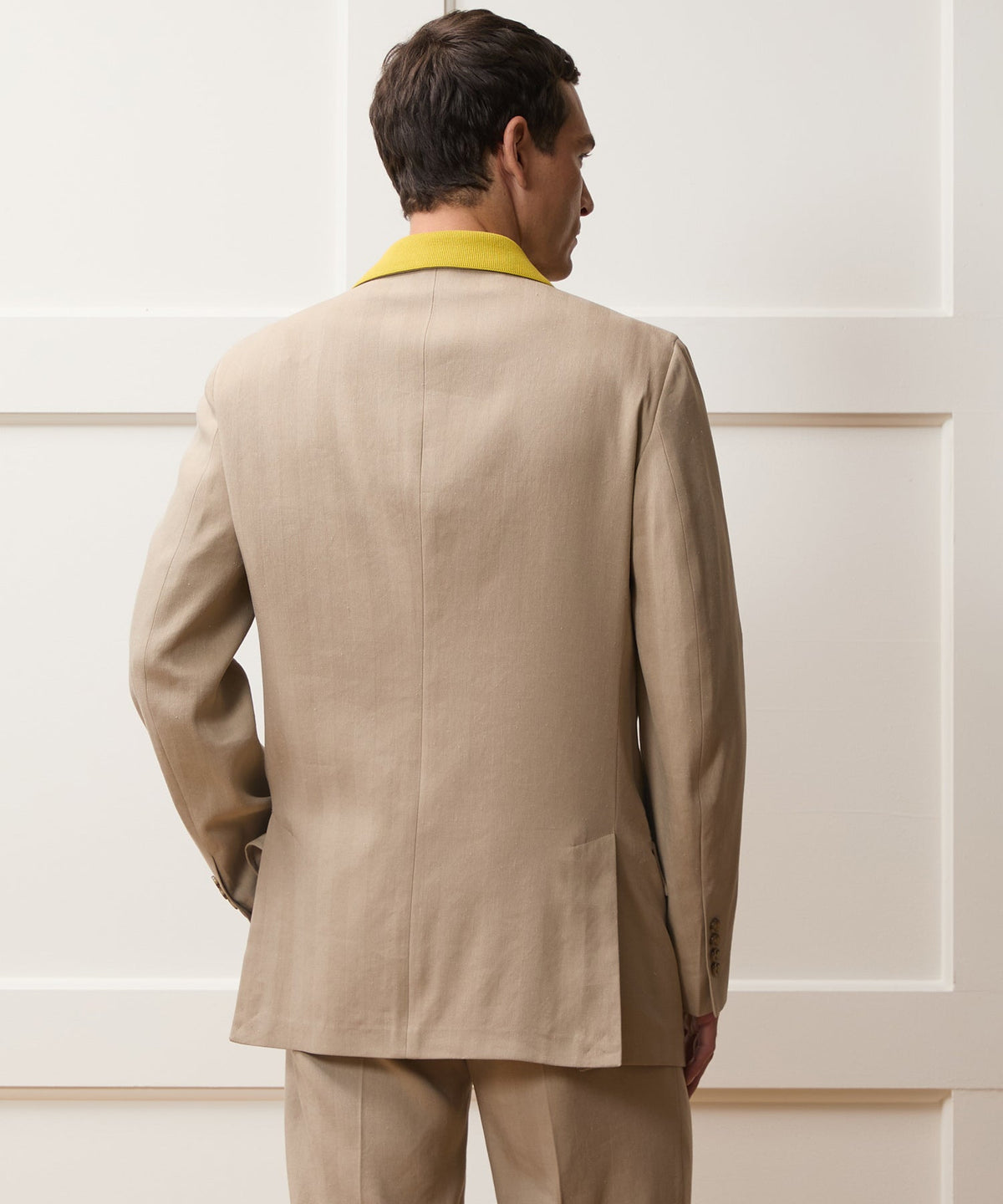 Todd Snyder Italian Linen-Silk Herringbone Wythe Jacket - Beige