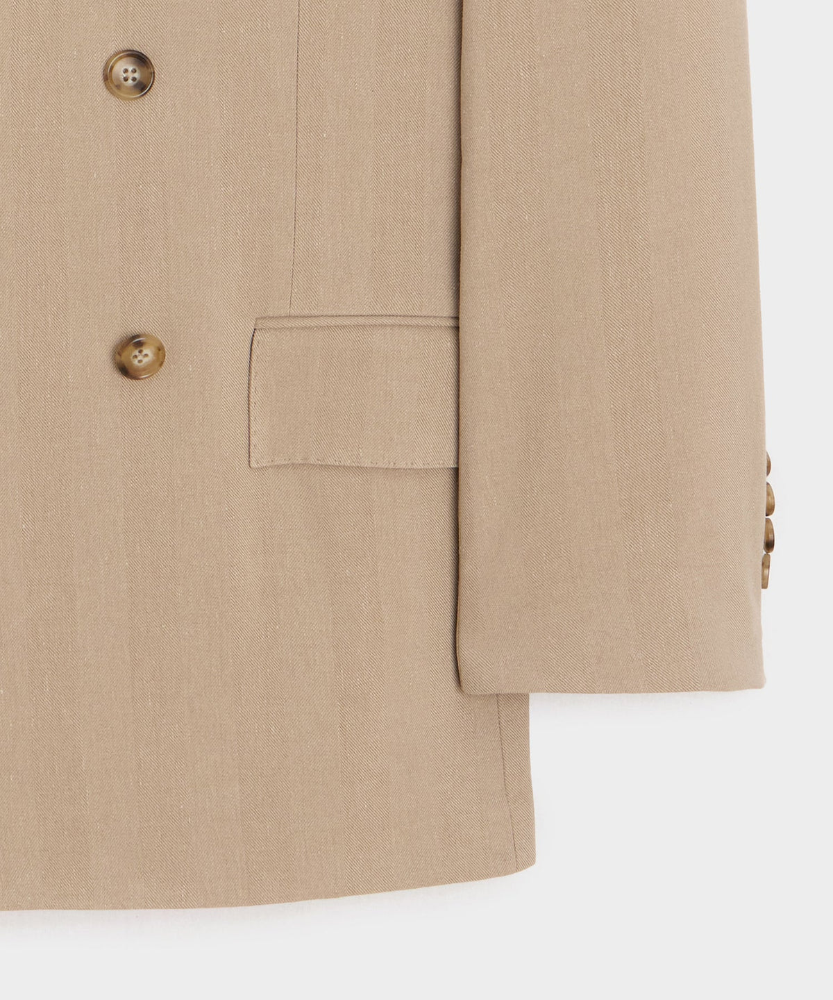 Todd Snyder Italian Linen-Silk Herringbone Wythe Jacket - Beige