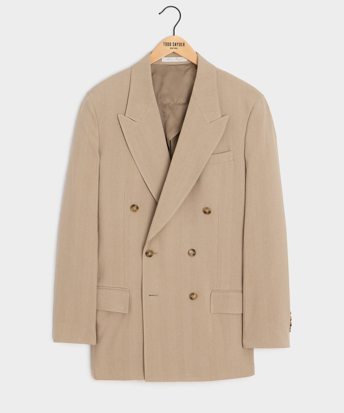 Todd Snyder Italian Linen-Silk Herringbone Wythe Jacket - Beige